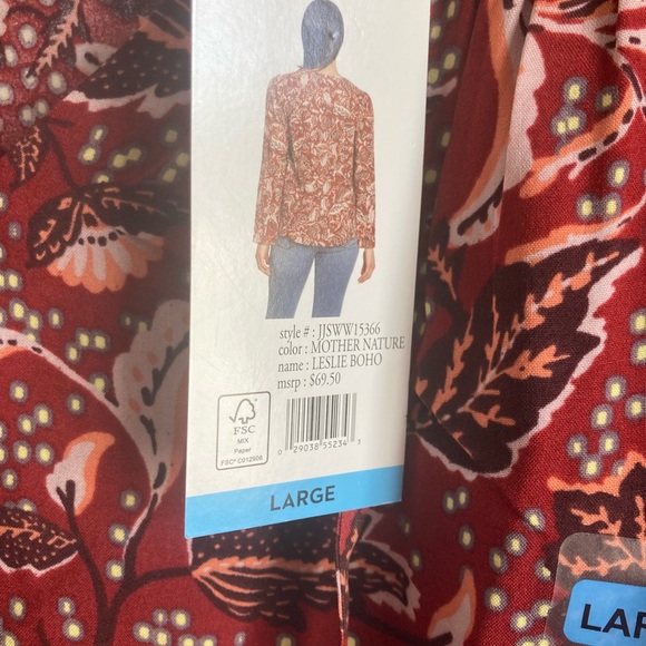 NWT  large Jessica Simpson long sleeve top - Picture 3 of 6